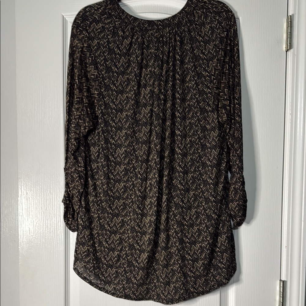 Lucky Brand Black and Tan Women's Top Women’s Size 2X - Picture 2 of 2